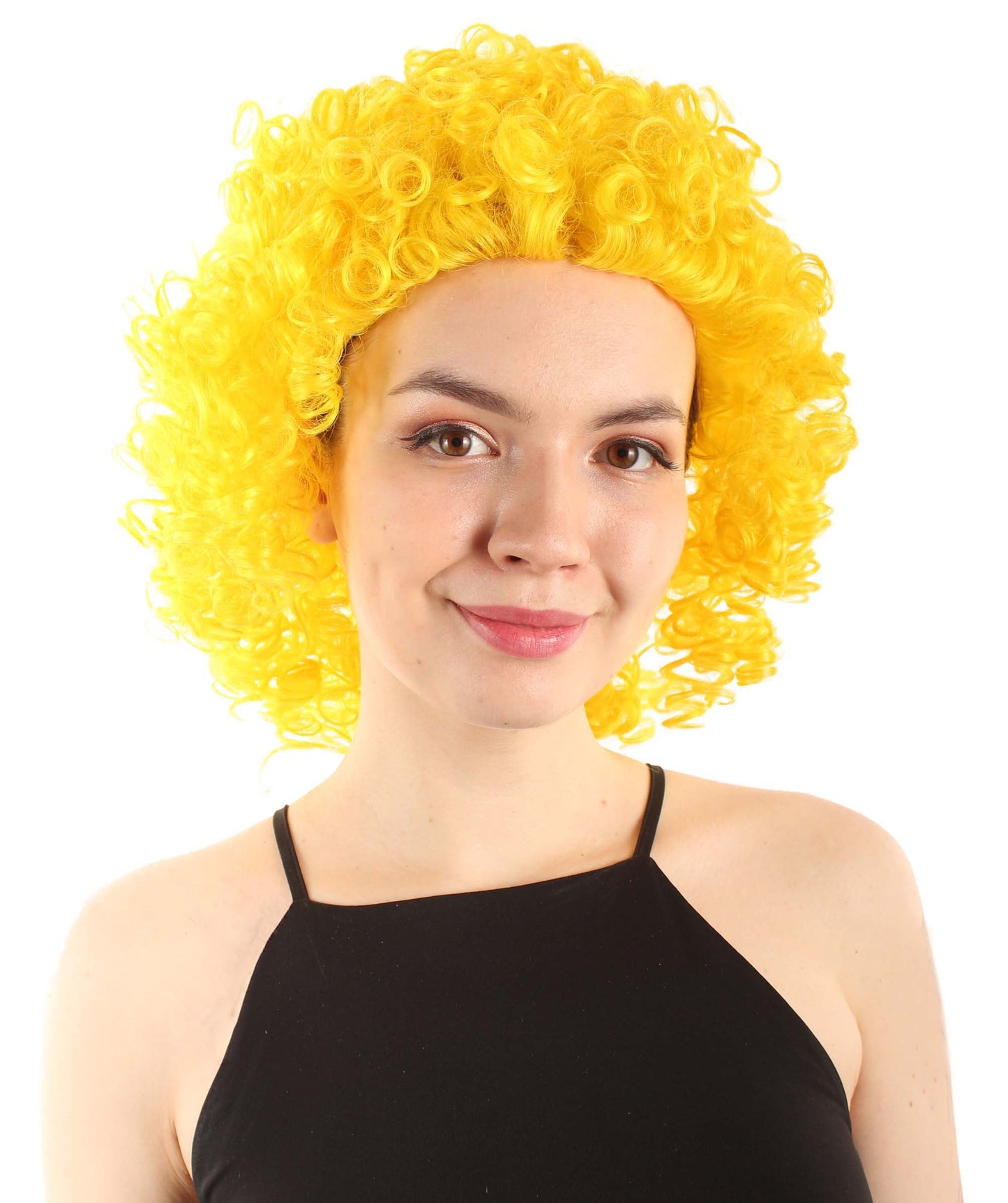 Yellow Women's Royalty Queen Curly Wig