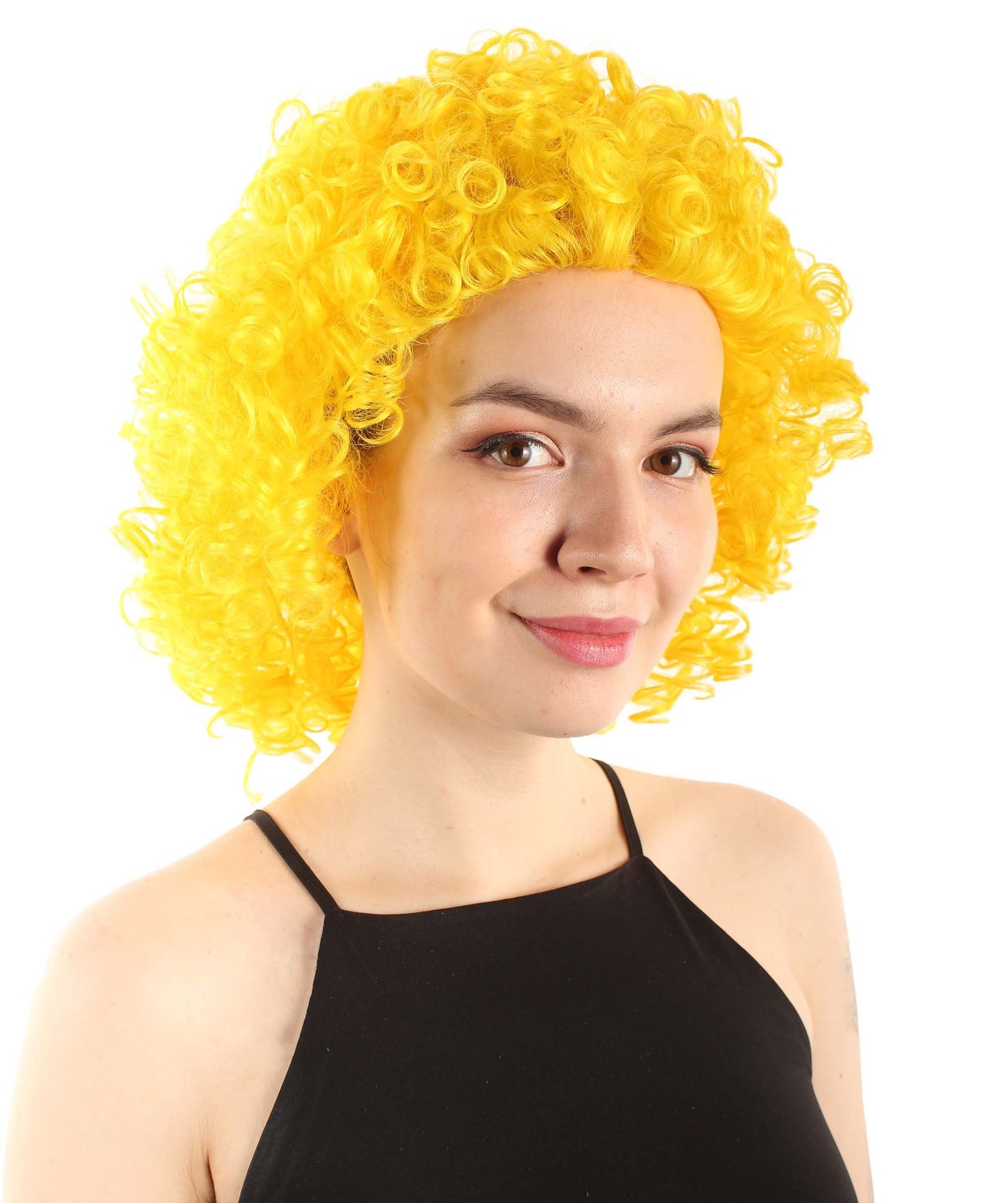 Yellow Women's Royalty Queen Curly Wig