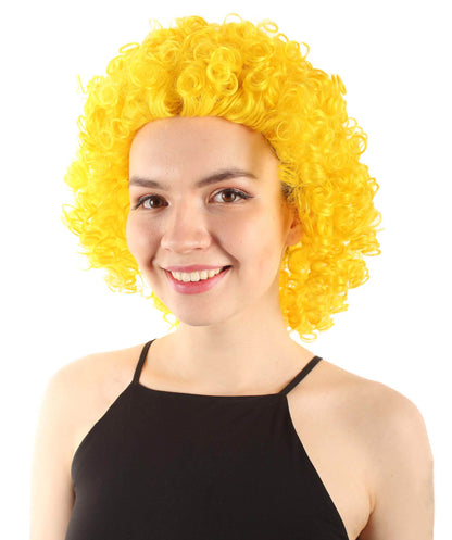 Yellow Women's Royalty Queen Curly Wig