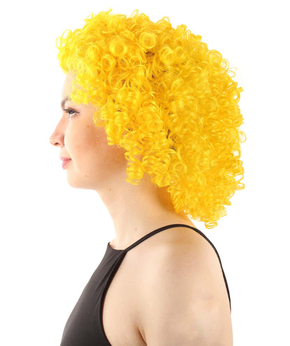 Yellow Women's Royalty Queen Curly Wig