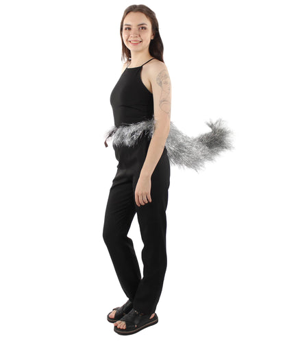 Silver Fluffy Bushy Animal Tail