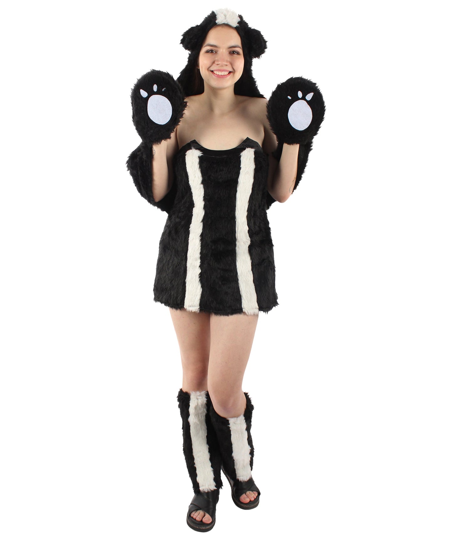 Unisex Black and White Short Bunny Costume Bundle with Hoodie, Best  Halloween Fancy | Flame-retardant Synthetic Fiber