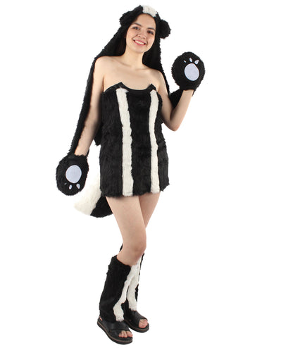 Unisex Black and White Short Bunny Costume Bundle with Hoodie, Best  Halloween Fancy | Flame-retardant Synthetic Fiber