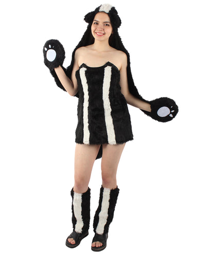 Unisex Black and White Short Bunny Costume Bundle with Hoodie, Best  Halloween Fancy | Flame-retardant Synthetic Fiber