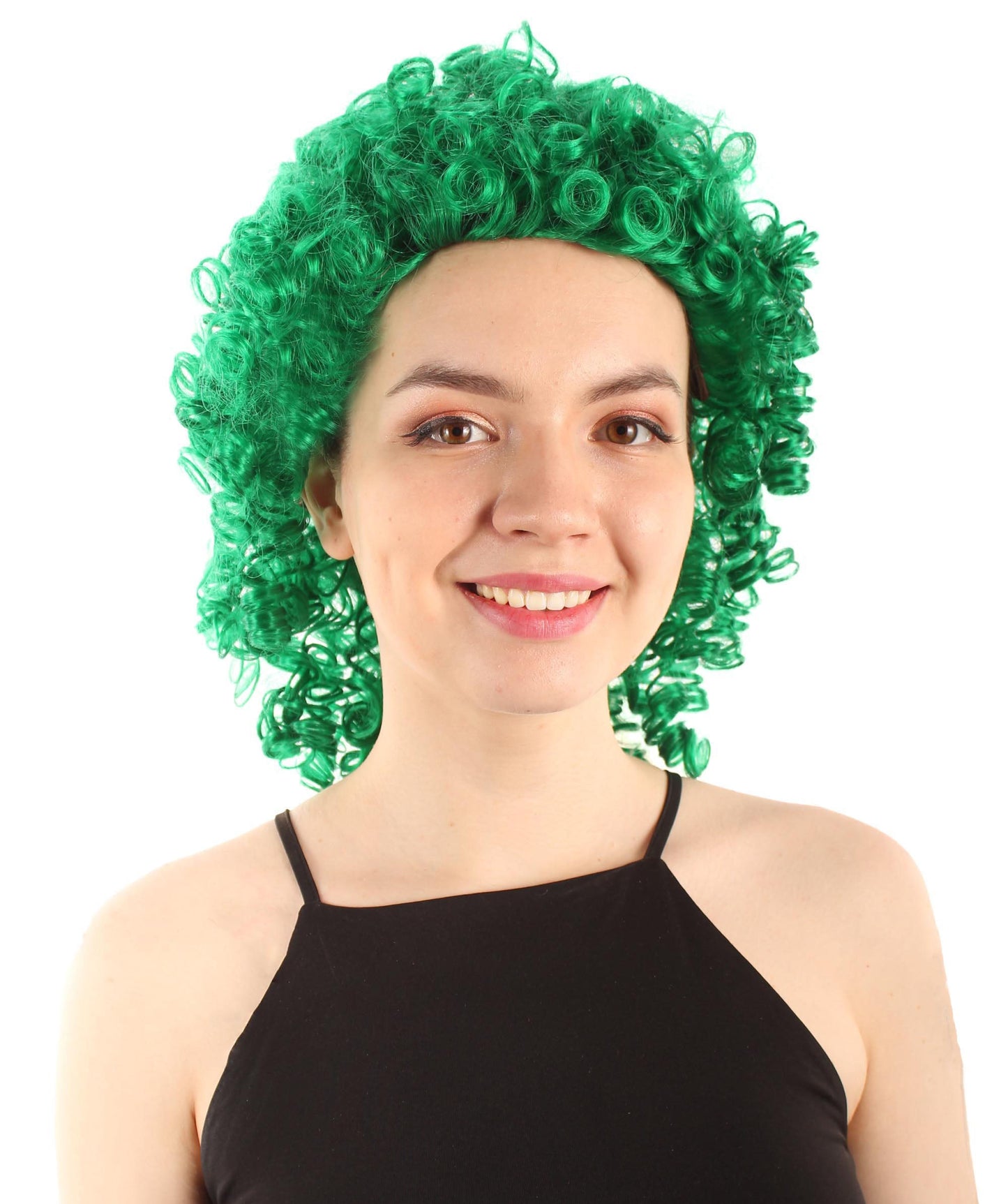 Green Women's Royalty Queen Curly Wig