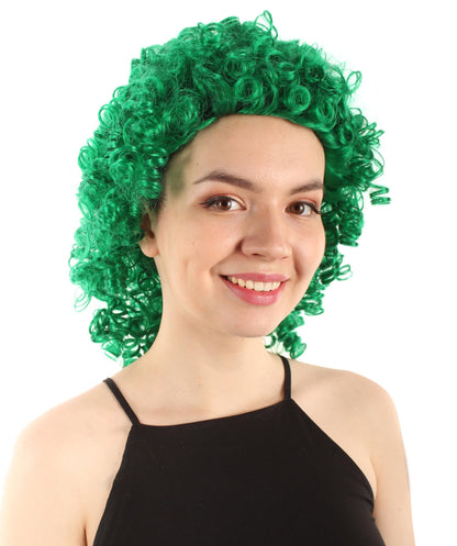 Green Women's Royalty Queen Curly Wig