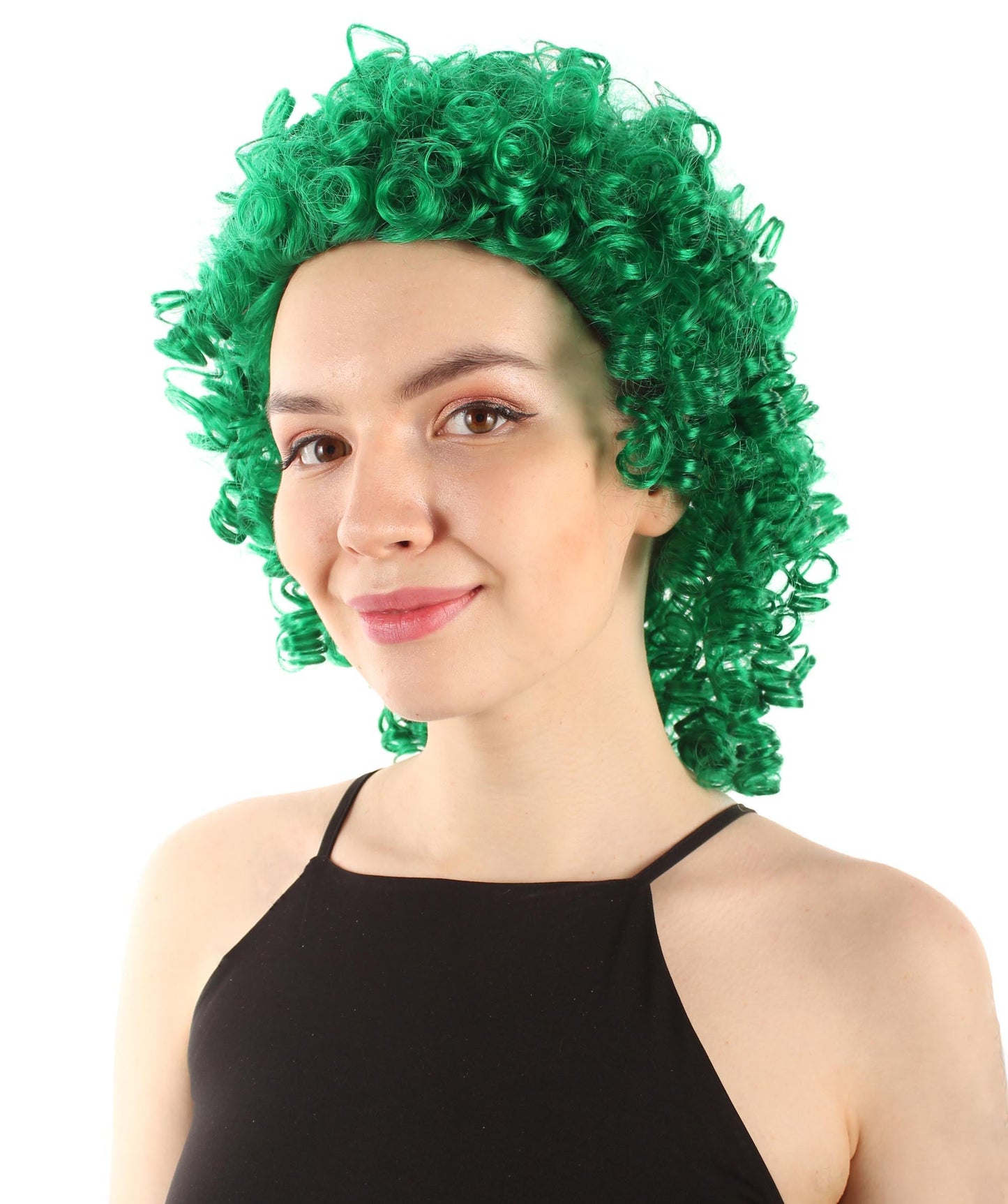 Green Women's Royalty Queen Curly Wig