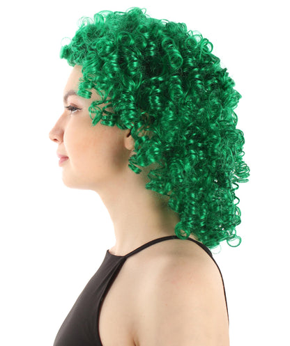 Green Women's Royalty Queen Curly Wig