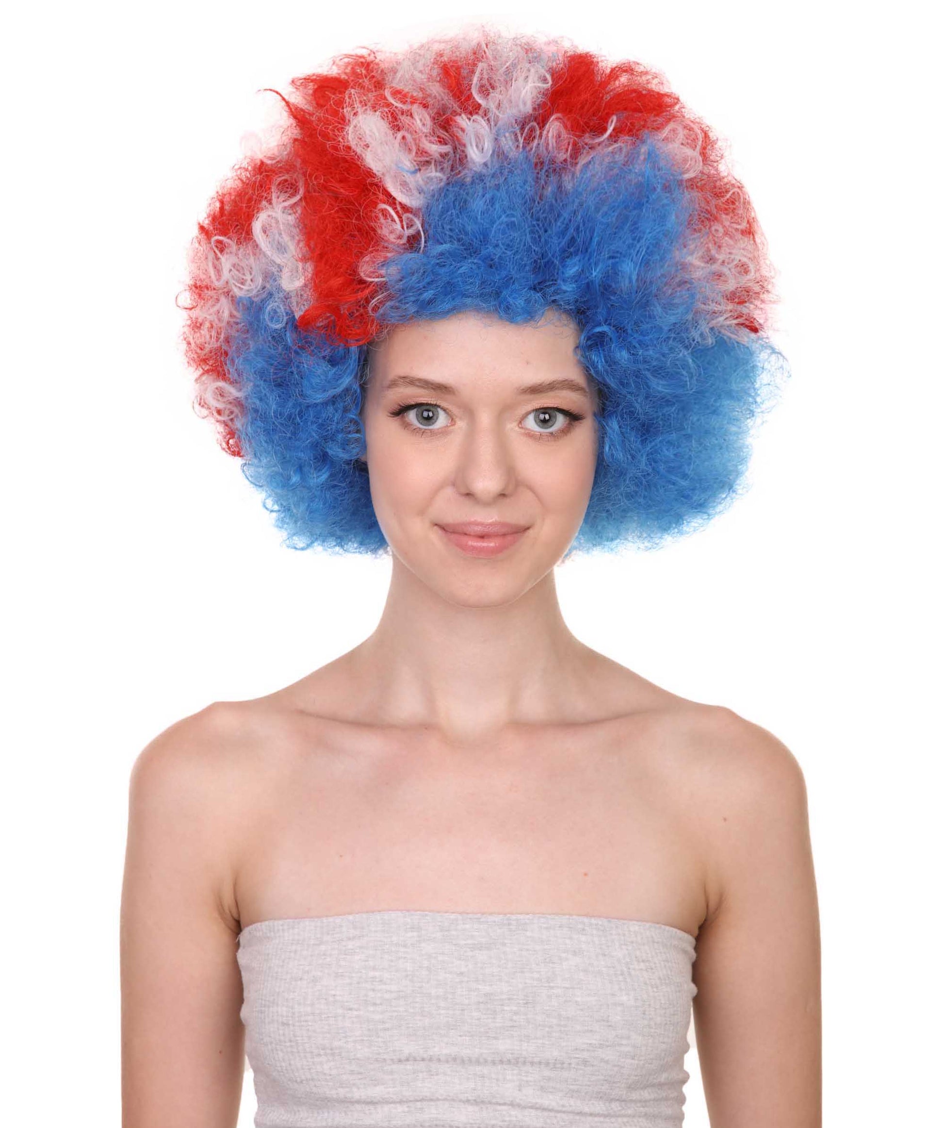 Iceland flag sport  small afro wig