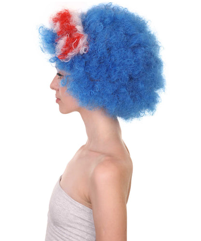 Iceland flag sport  small afro wig