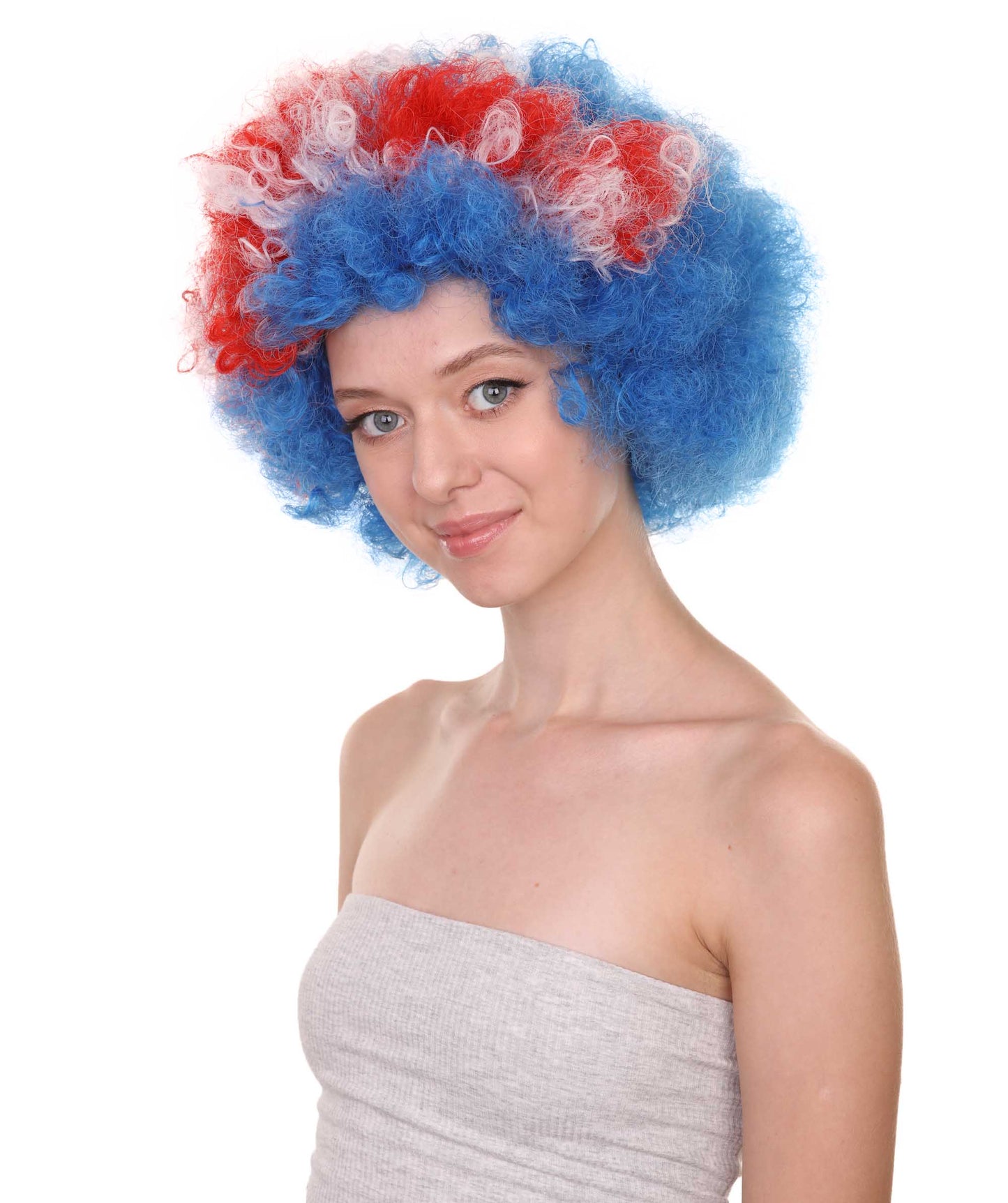 Iceland flag sport  small afro wig