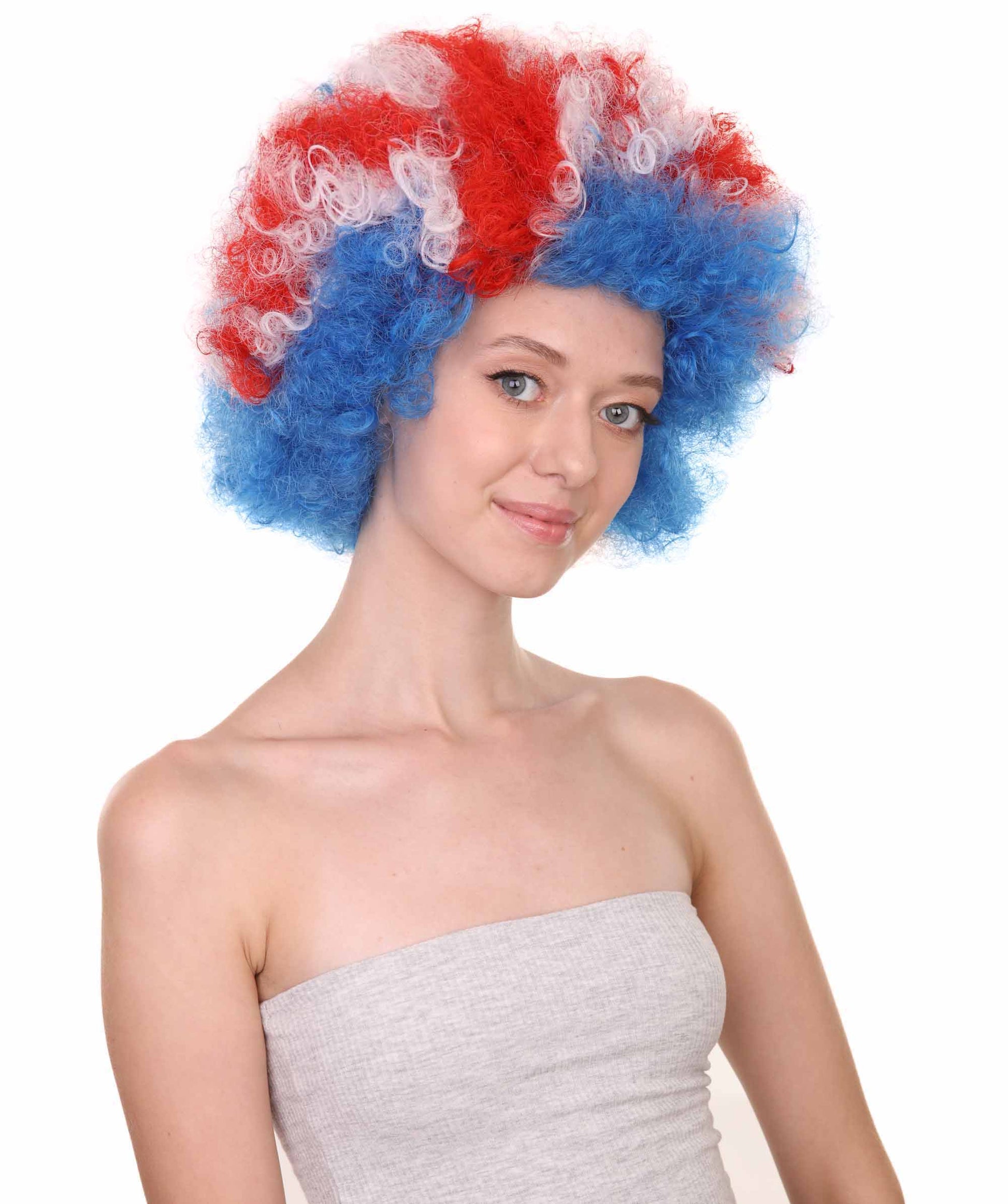 Iceland flag sport  small afro wig