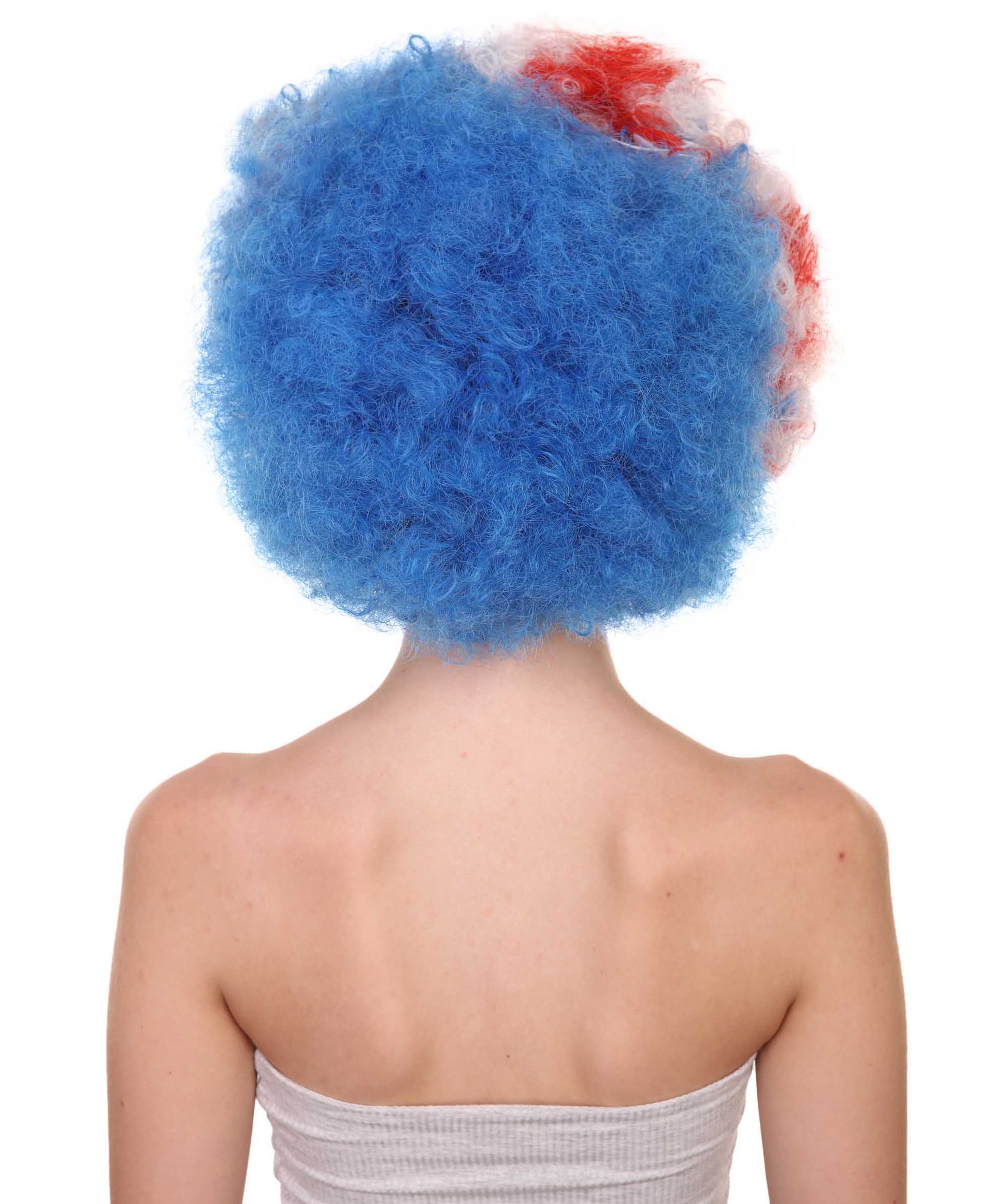 Iceland flag sport  small afro wig