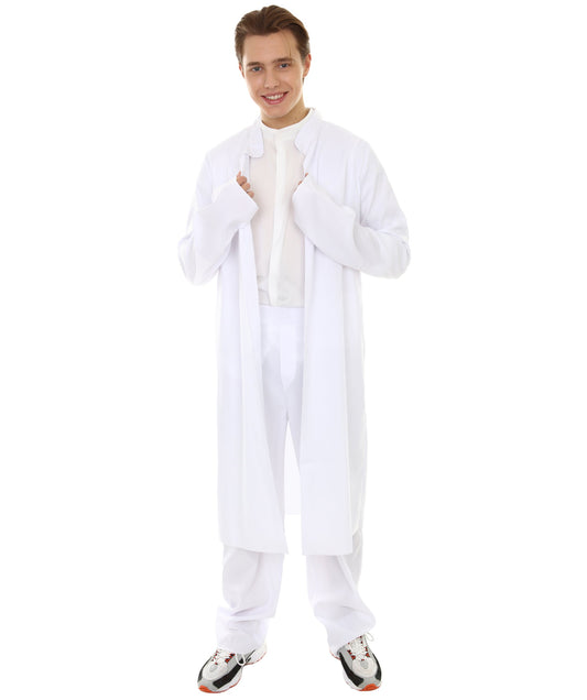 Men's Chinese Traditional Martial Arts Kung Fu Uniform Costume | White Fancy Costume