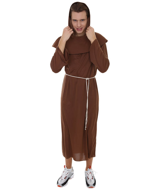 Men's Monk Religious Costume | Brown Fancy  Costume