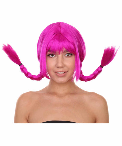 Neon Fuchsia Bavarian Girl Women's Wig