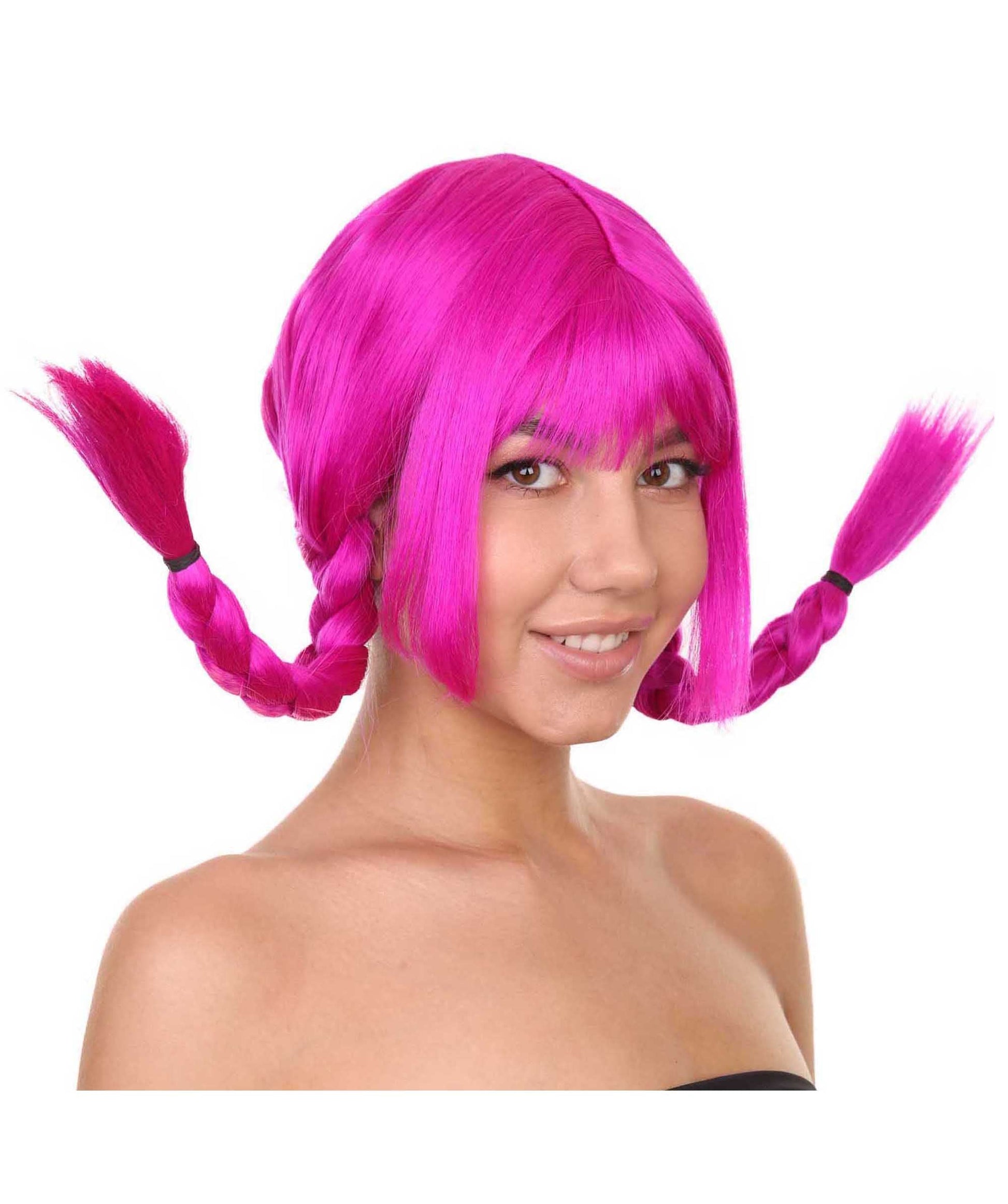 Neon Fuchsia Bavarian Girl Women's Wig