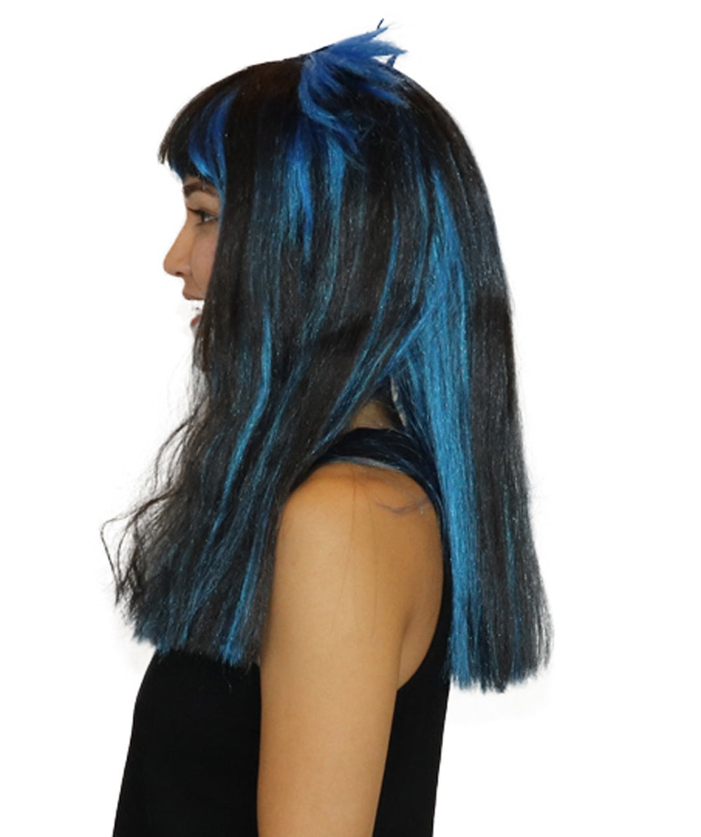 Bat Black and Blue Wig