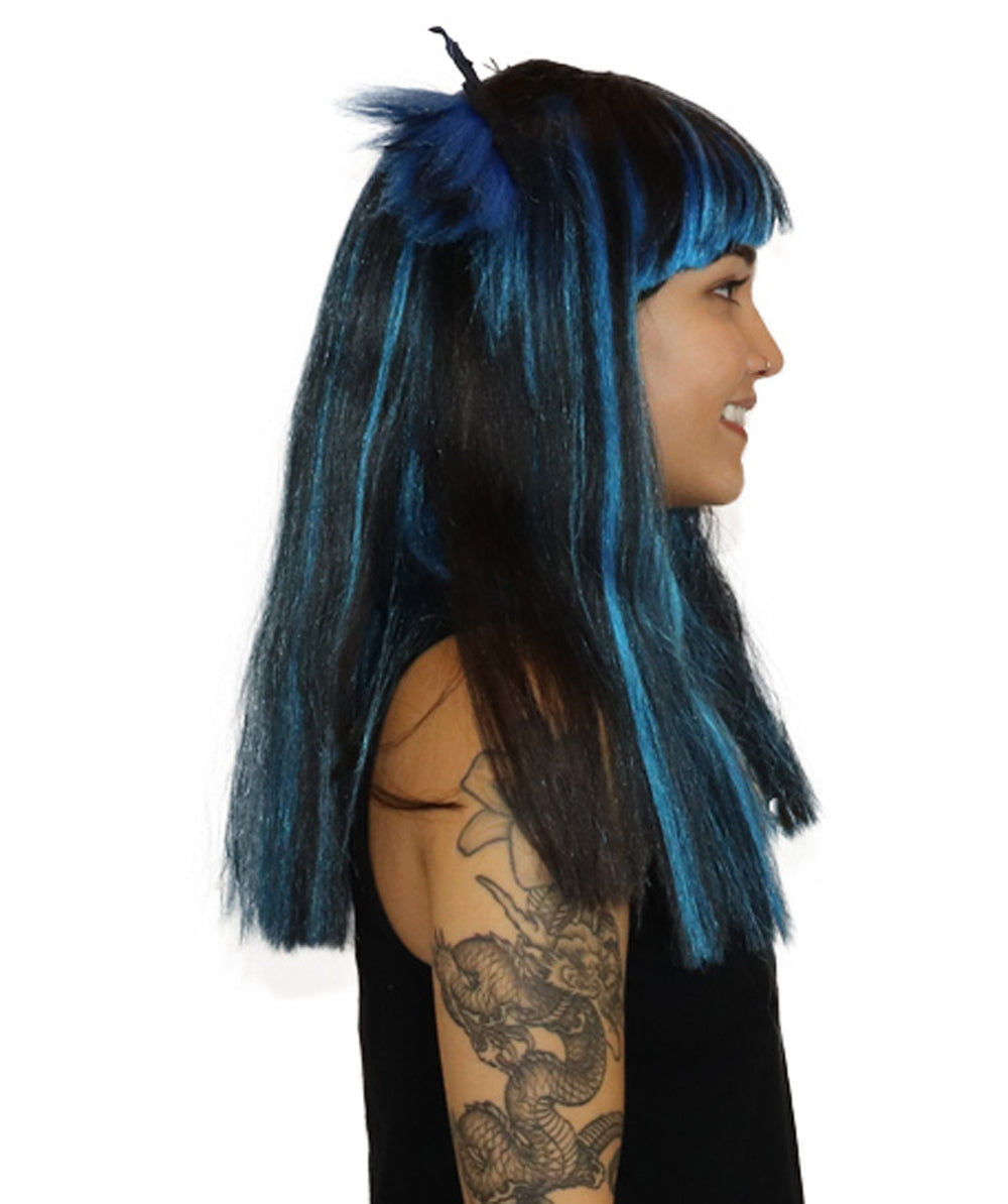 Bat Black and Blue Wig