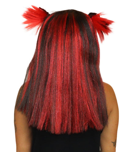 Bat Black and Red Wig