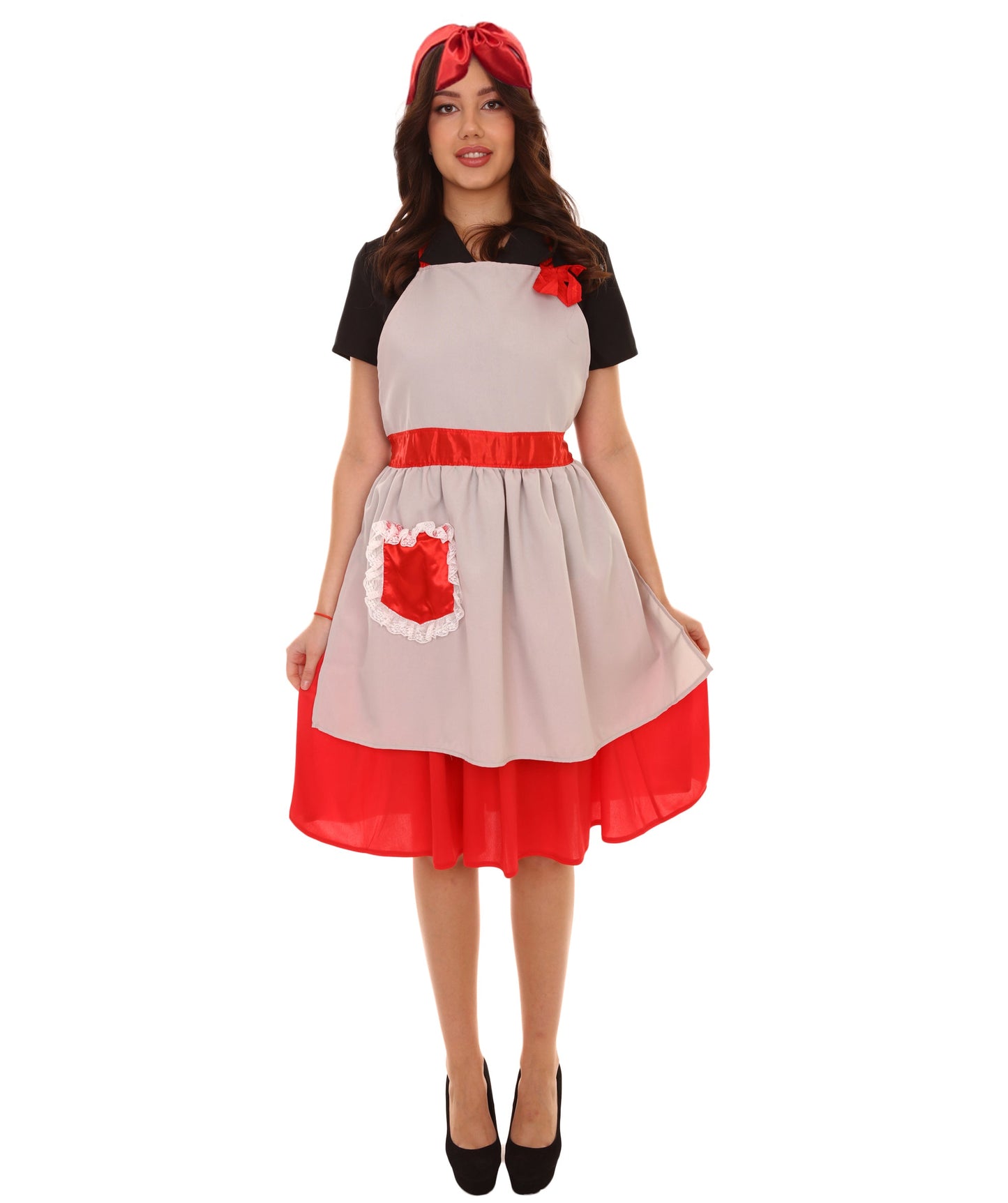 Women's 50's Housewife 4 Pc Historical Costume | Multi Color Fancy Costume