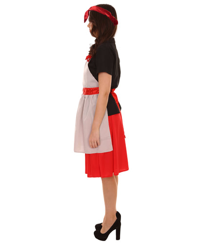 Women's 50's Housewife 4 Pc Historical Costume | Multi Color Fancy Costume