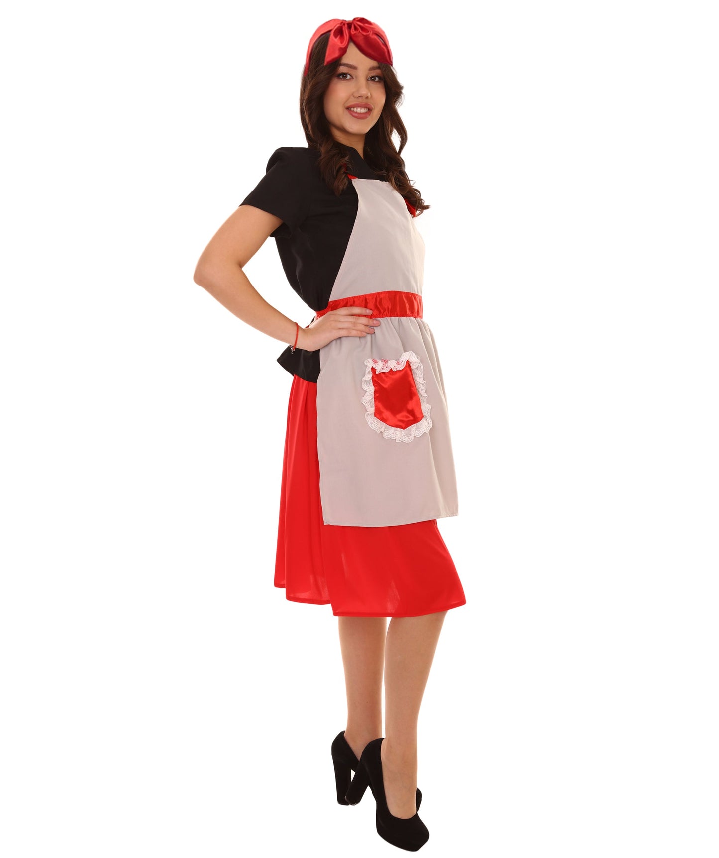 Women's 50's Housewife 4 Pc Historical Costume | Multi Color Fancy Costume