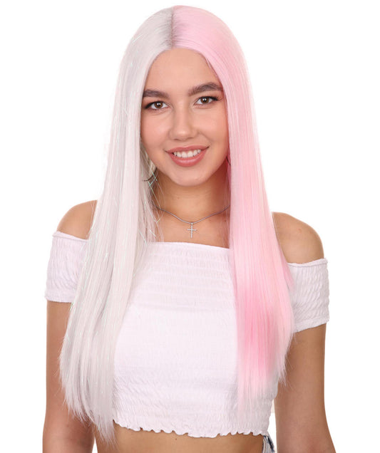 Pink White Beauty Wig