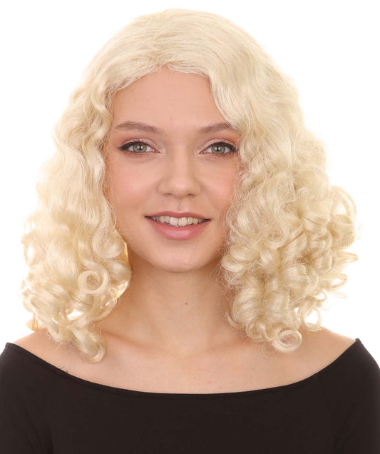 blonde curly wig