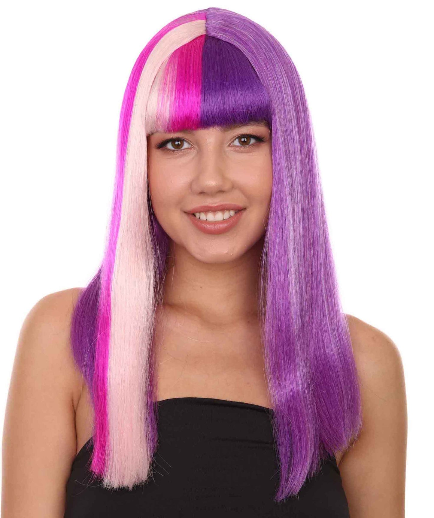 multicolored pony wig