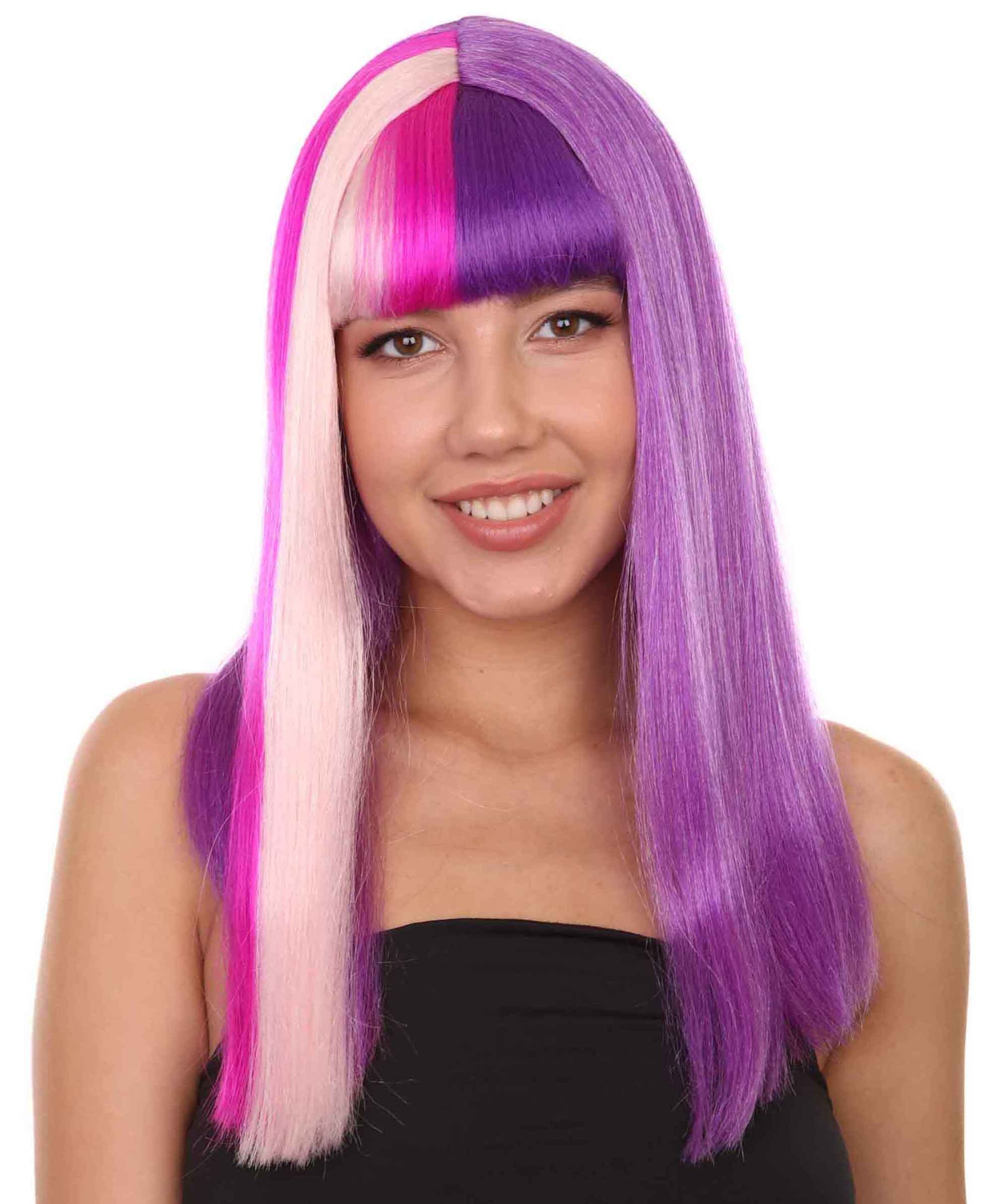 multicolored pony wig