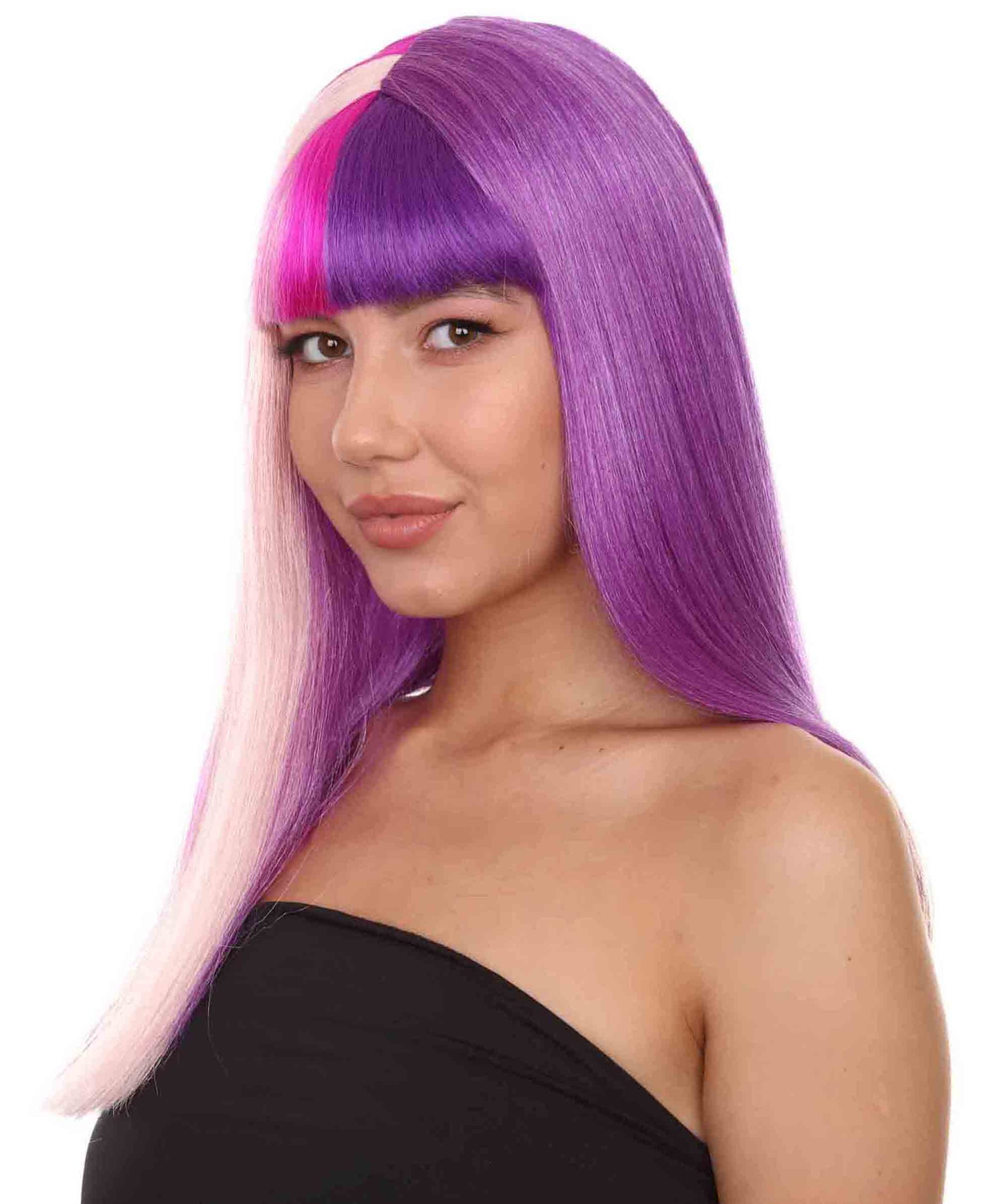 multicolored pony wig