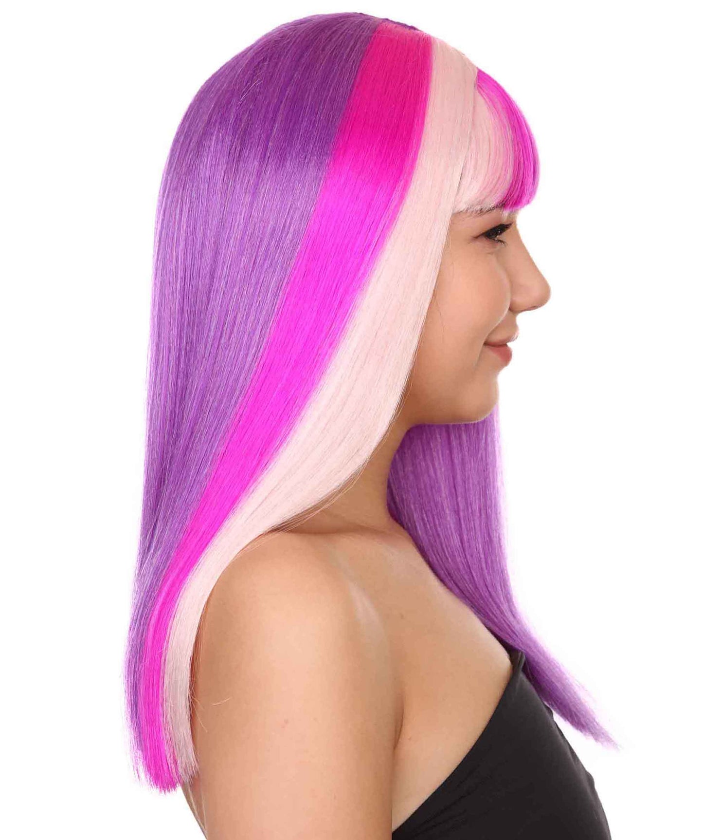 multicolored pony wig