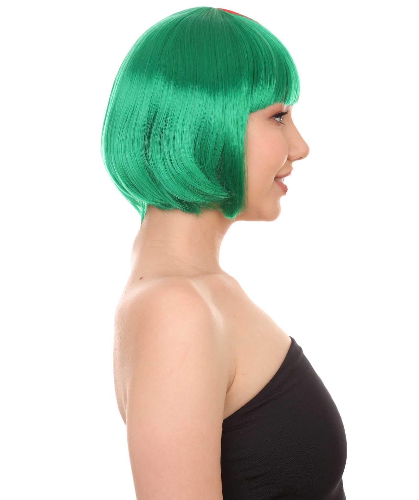 Green and Red Two-tone Short Bob Wig