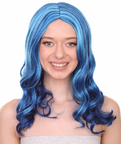 Redeemed Witch | Blue Blend Wavy Center Part Wig | Premium Halloween Wig