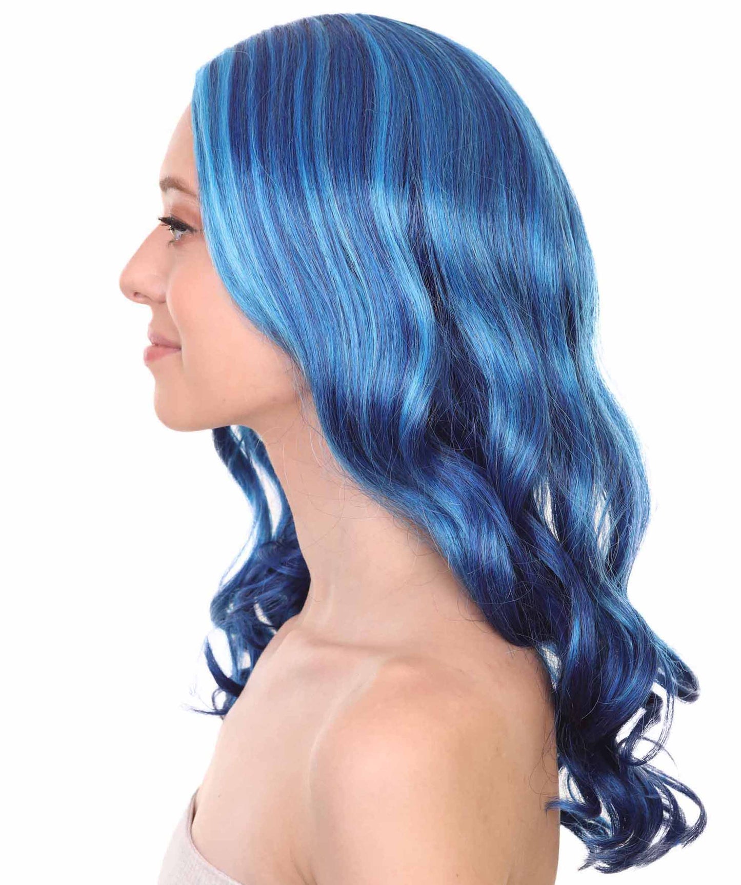 Redeemed Witch | Blue Blend Wavy Center Part Wig | Premium Halloween Wig