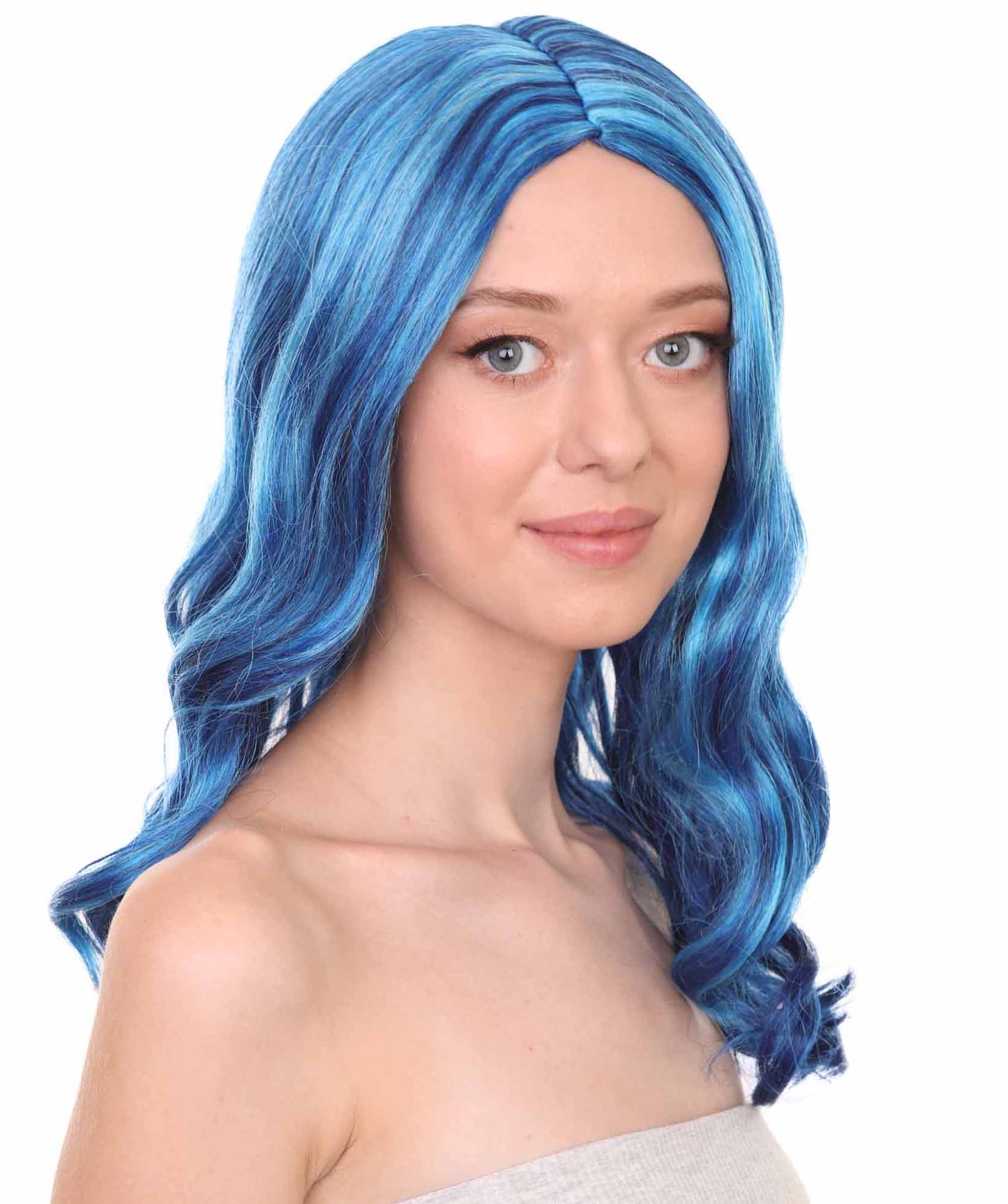 Redeemed Witch | Blue Blend Wavy Center Part Wig | Premium Halloween Wig