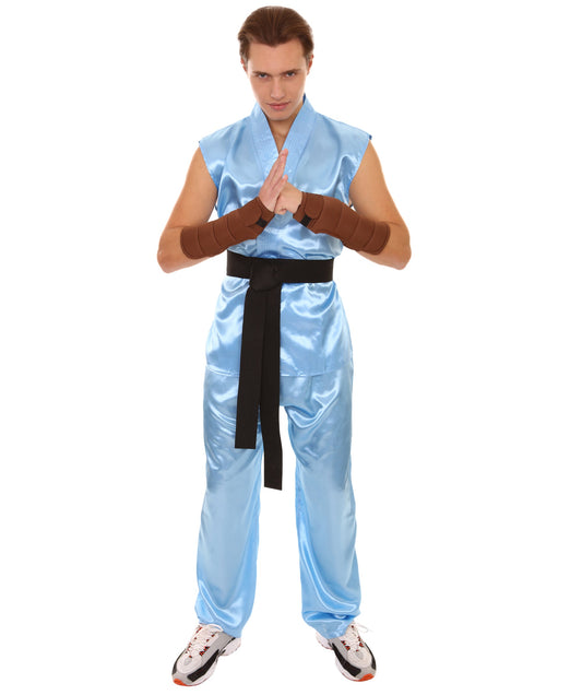 Light Blue Men's Karate Fancy Costume