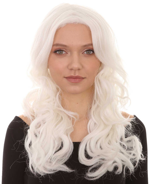 Womens Glow-In-The-Dark Long Curly Wavy Party Wig | GID Wigs | Premium Breathable Capless Cap