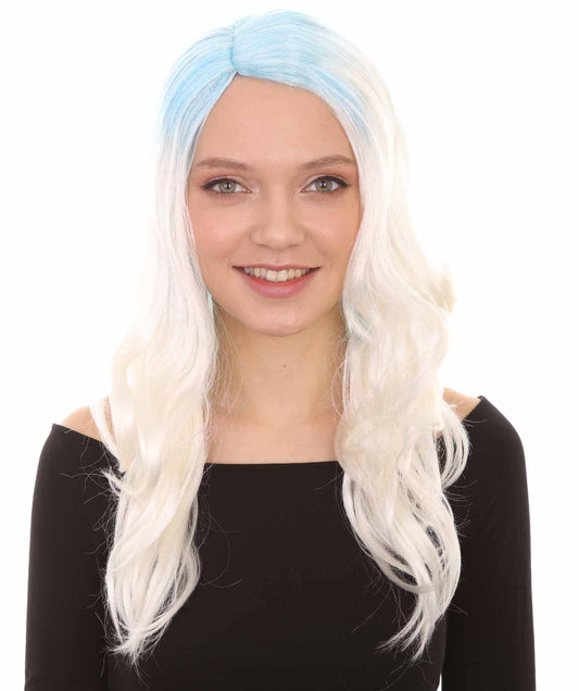 beautiful Two Tone Blue and White Wig
