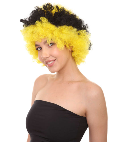 Bee Unisex Wig | Jumbo Super Size Afro Yellow Black Halloween Wig | Premium Breathable Capless Cap