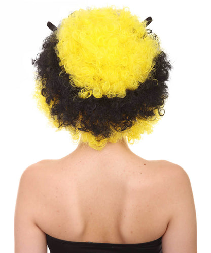 Bee Unisex Wig | Jumbo Super Size Afro Yellow Black Halloween Wig | Premium Breathable Capless Cap