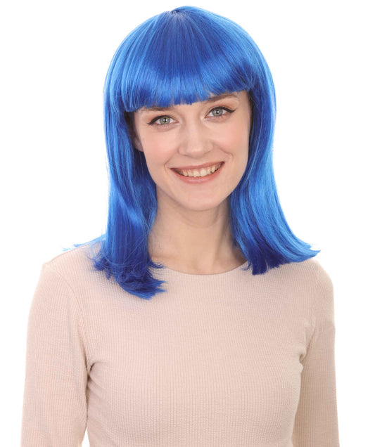 Dark Blue Glamour Medium Bob Cosplay Halloween Wig