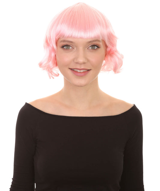 Lt. Pink Carnival Wavy Short Wig