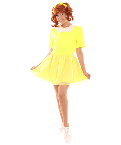 Women's Doll Collar Dress Celebrity Costume | Yellow Fancy Costume