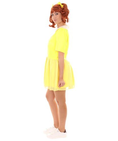 Women's Doll Collar Dress Celebrity Costume | Yellow Fancy Costume