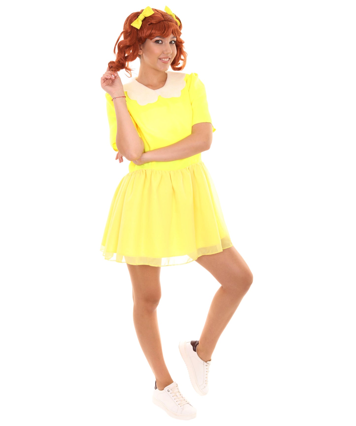 Women's Doll Collar Dress Celebrity Costume | Yellow Fancy Costume