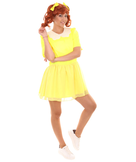 Women's Doll Collar Dress Celebrity Costume | Yellow Fancy Costume