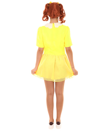 Women's Doll Collar Dress Celebrity Costume | Yellow Fancy Costume