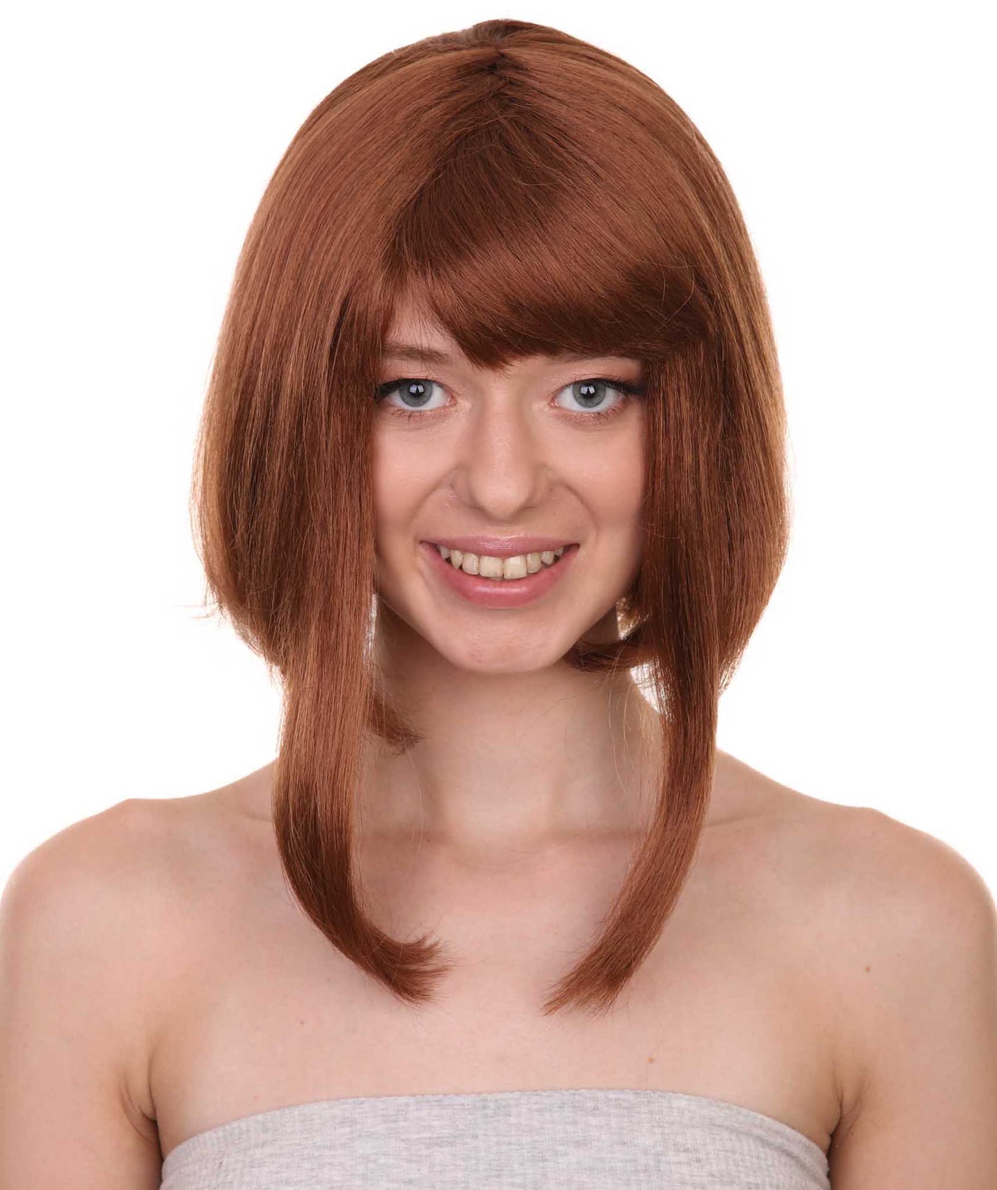 Women's 14" Inch Medium Length Straight Halloween Fancy Animated Pro Hero Costume Wig, Synthetic Soft Fiber Hair, Perfect for your next Conventiton and Group Anime Party! | HPO